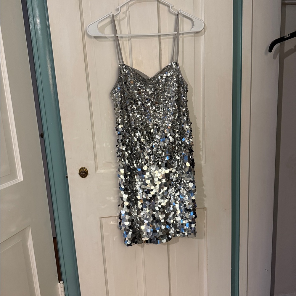 Jcrew collection Silver Sequin Party Dress
